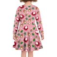 thumbnail image 3 of FKELYI Christmas Reindeer Long Sleeve Dress Size 13-14 Y Comfortable Xmas Tree Girls Swing Dress Long Sleeve Stretchy Twirl Swing Dresses for Kids Girls, 3 of 4