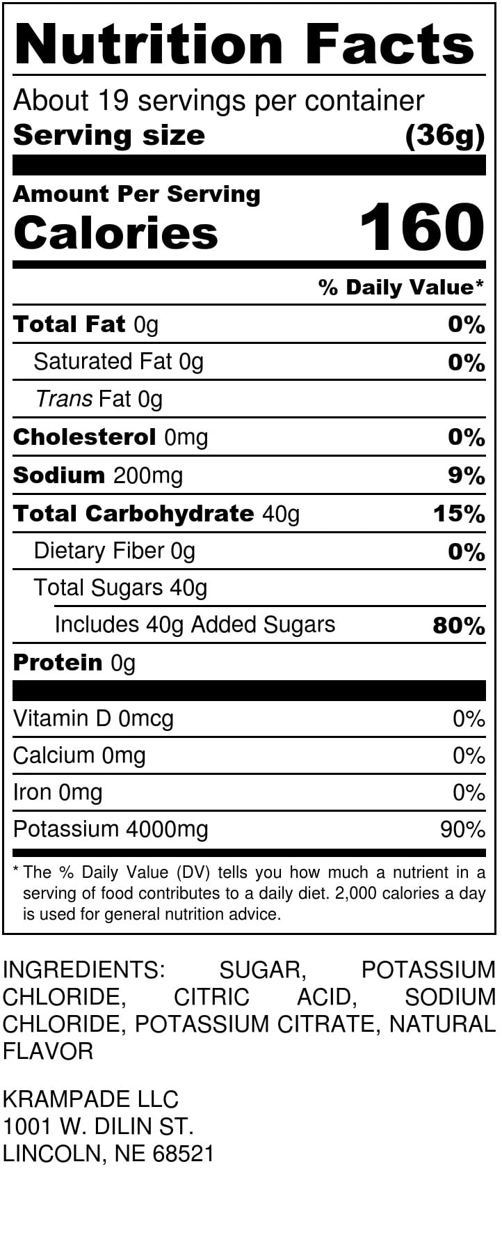 Krampade High Potassium Electrolyte Powder Lemon Lime, 8000mg Electrolytes, 4000mg Potassium, Instant Cramp Relief & Prevention, Cellular Hydration, Better Endurance & Recovery, 16 Stop Cramp Packets