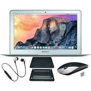 Apple MacBook Air Laptop 11.6 in Retina Display 4GB RAM - 128GB SSD Bundle: Black Case, Wireless Mouse, Bluetooth Headset, Mac OS (Refurbished)