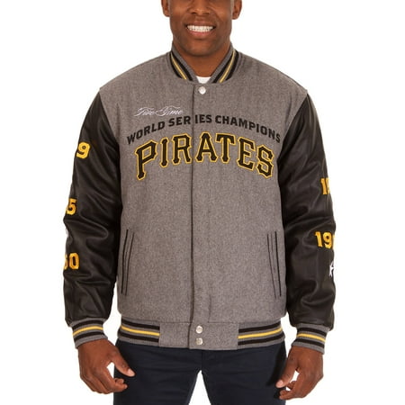 Pittsburgh Pirates JH Design MLB Reversible Commemorative Melton Jacket - Heathered Gray