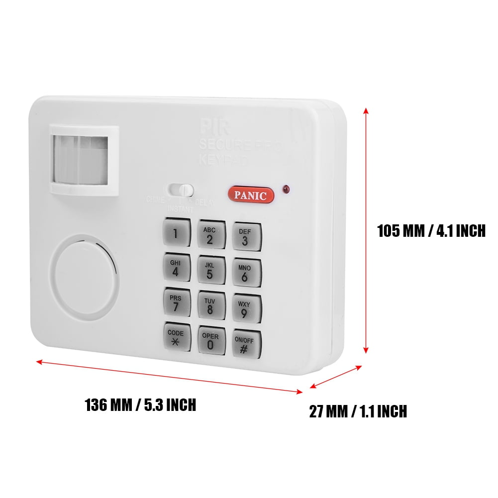 Home Security Alarm System with Wireless PIR Motion Sensor and Keypad Remote