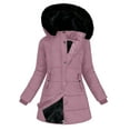 thumbnail image 4 of Women's Long Thicken Winter Parka - Hooded Windproof Water-Repellent Snow Jacket, Slim-Fit Warm Outwear for Cold Weather & Gifts, 4 of 9