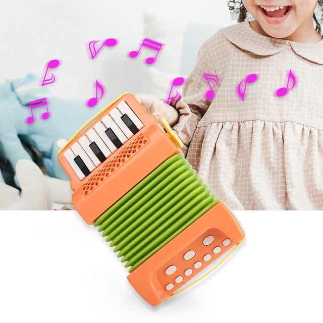 Acordeón de piano Hugo 10 teclas y 8 bajos Naranja