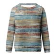 thumbnail image 5 of FAIWAD Women's Color Block Long Sleeve Tunics Tops Round Neck Loose Fall Winter Lightweight Pullover Top, 5 of 5