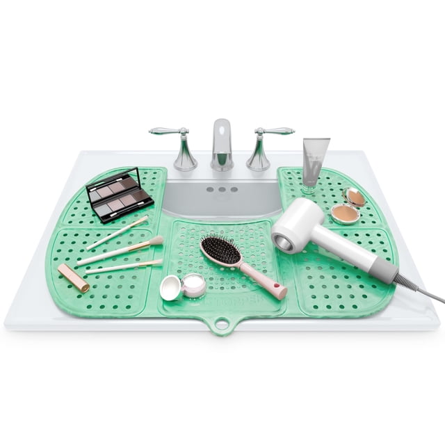 Cubierta plegable para fregadero - Tapete de limpieza de brochas de maquillaje de silicona - Organizador de herramientas calientes - Accesorio imprescindible para el baño para ahorrar espacio y almace