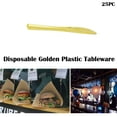 thumbnail image 5 of Pompotops Clearance Sales Disposable Gold Color Plastic Tableware Cutlery Spoon Fork Set 25PC Hot Party, 5 of 5