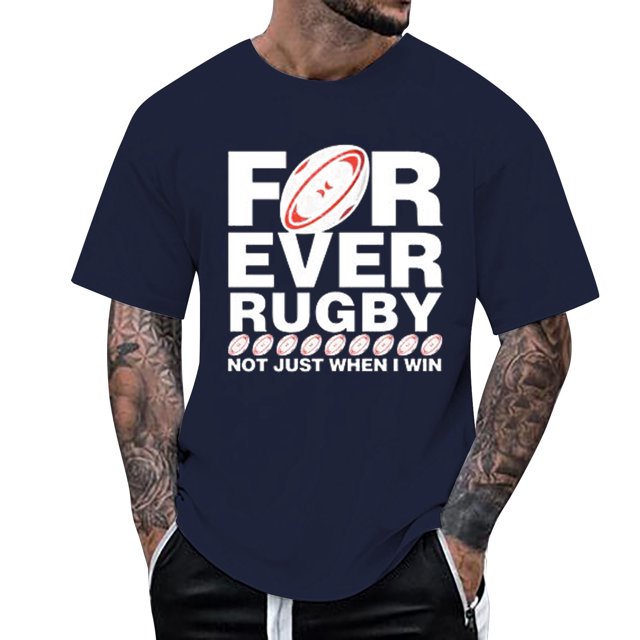 T-Shirts Fans de Football Américain Homme Vintage Joueur de Rugby Rétro Chemises de Rugby Homme Marine G