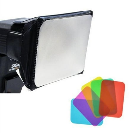 Camera Diffuser Opteka SB-110 Universal Gel Softbox Diffuser for External Camera Flash Units -Blue/ Green/ Red/ Yellow/ Amber/Pink Gels ()