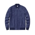 thumbnail image 6 of Ceisia Men's Suede Bomber Jacket Stand Collar Full Zip Long Sleeve Casual Solid Outerwear Coat Navy XXXL Gift, 6 of 8