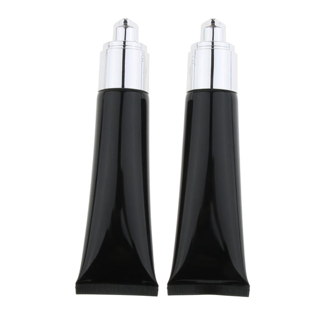 Idealsgarden - 2 botellas vacías rellenables de plástico con bomba para maquillaje, crema y base Negro