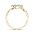thumbnail image 2 of ANGARA Natural Round Aquamarine Two Stone Bypass Ring with Diamonds in 14K Yellow Gold for Women (Size-5mm) | March Birthstone, Birthday, Anniversary, Jewelry Gift for Women | Natural Aquamarine Ring, 2 of 9