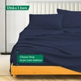 thumbnail image 5 of 1000-Thread-Count 100% Egyptian Cotton Sheet Set Twin Size Fits 6-9 Inches Deep Pocket ( Stripe, Mariner Blue ), 5 of 6