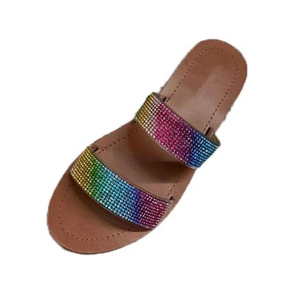 Anuirheih Summer Ladies Breathable Cloth Slippers Sandals Casual Flat Women's Shoes Sandals Women (Multicolor)