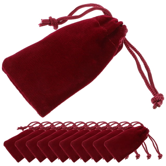 unbranded 50Ud Bolsas Decorativas Con Cordón Color Rojo Oscuro Para Embalaje Y Joyería