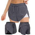 thumbnail image 5 of Gibobby Pantalones De Casuales Para Mujer Alineación informal Secado rápido Transpirable Color sólido Mujeres Work Out Yoga Bottoms Shorts(Azul marino, 4/S), 5 of 5