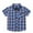 Blue, variant on LNMQLPDBS Boys Plaid Button Down Lapel Shirt with Chest Pocket Short Sleeve Turn Down Collar Blouse Baby Gifts for Boys Baby Boy Summer Clothes for Party Beach Family Photo Black 2-3 Years