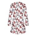 thumbnail image 4 of ESSSUT Hauts pour Femmes Liquidation Tendances Robe Décontractée à Manches Longues Col Rond Imprimé de Noël Longueur Genou Blanc TTG, 4 of 5