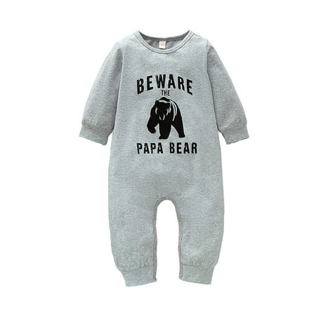 

Toddler Baby Girl Clothes Baby Girl Romper Long Sleeve Letter Print Round Neckline Romper One-piece Romper Jumpsuit Gray 12-18 Months