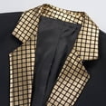 thumbnail image 6 of Ceisia Men's Slim Fit Casual Suit Jacket Colorblock Single Breasted Lapel Collar Long Sleeve Blazer Middle-Aged Business Top Gold XL Gifts, 6 of 6