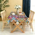 thumbnail image 5 of Rectangle Table Cloth, Waterproof Heavy Duty Vinyl Tablecloths, Wipeable Washable Table Cover Floral Rustic Seasonal Table Cover for Party Picnic Dinner Decor (Boho, 60" X 84"), 5 of 7