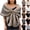 Coffee, variant on Womens Faux Fur Shawl Fashion Elegant Bridal Wedding Faux Long Shawl Stole Wrap Scarf