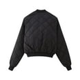 thumbnail image 4 of ShomPort Women's Winter Fashion Quilted Jackets Long Sleeve Casual Button up Coat Outwear with Pockets (Black 1), 4 of 5
