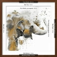 thumbnail image 5 of Art.com Water Elephant with Gold Art Print by Patricia Pinto, Brown Frame Wall Art, 21" x 21", 5 of 5