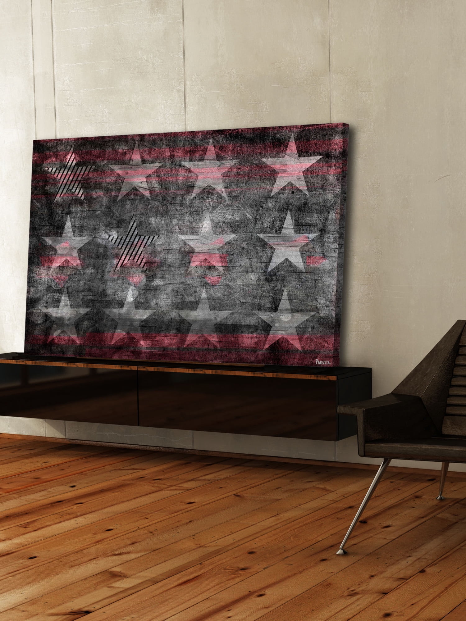 Parvez Taj "Star Flag" Print on Canvas