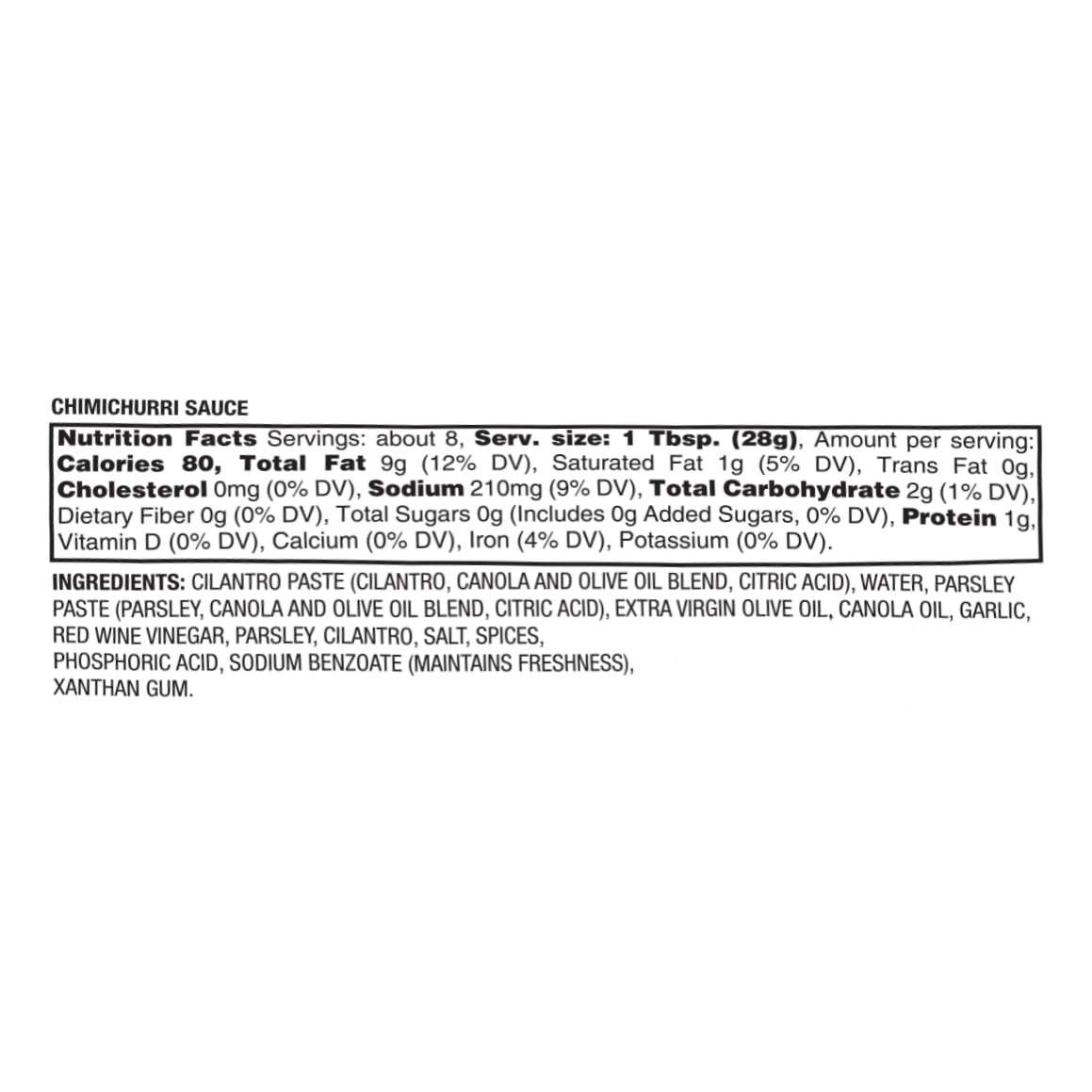 Marketside Chimichurri Sauce Paste, 8 oz, Gluten-Free (Refrigerated)