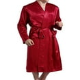 thumbnail image 4 of Men‘s Satin Kimono Robe Silk Classic Long Bathrobe Pockets Lightweight Loungewear, 4 of 4