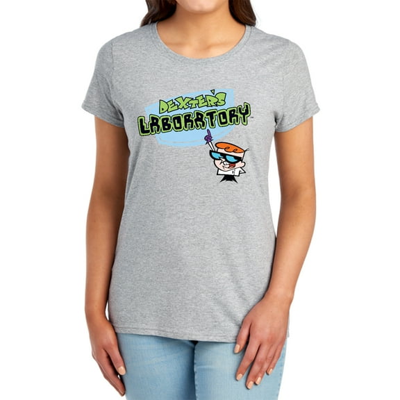Dexters Laboratory Logo Women's T Shirt, Athletic Heather, Medium