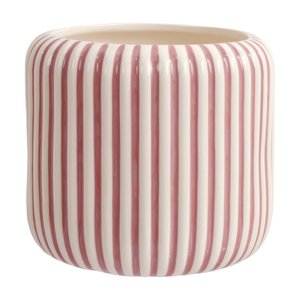 Beautiful by Drew Barrymore Rose Pink Striped Planter, 8 Inch