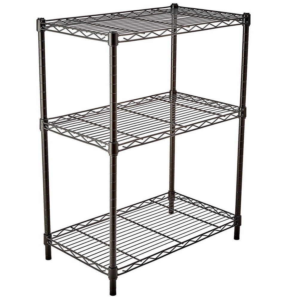Veryke 3Layer Plastic Coated Iron Shelf, Garage Shelves and Racks
