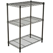Topcobe 3-Layer Plastic Coated Metal Shelf, Garage Shelves and Racks Chrome Plated Iron Shelf, Black