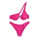 thumbnail image 1 of Conjunto de bikini para mujer Traje de baño elástico de dos piezas con aros acolchado y un hombro recortado Traje de baño elástico sin espalda Rosa Rojo M, 1 of 4