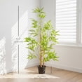thumbnail image 3 of Outsunny Artificial Bamboo Tree, 4ft Fake Decorative Plant in Nursery Pot, 3 of 10