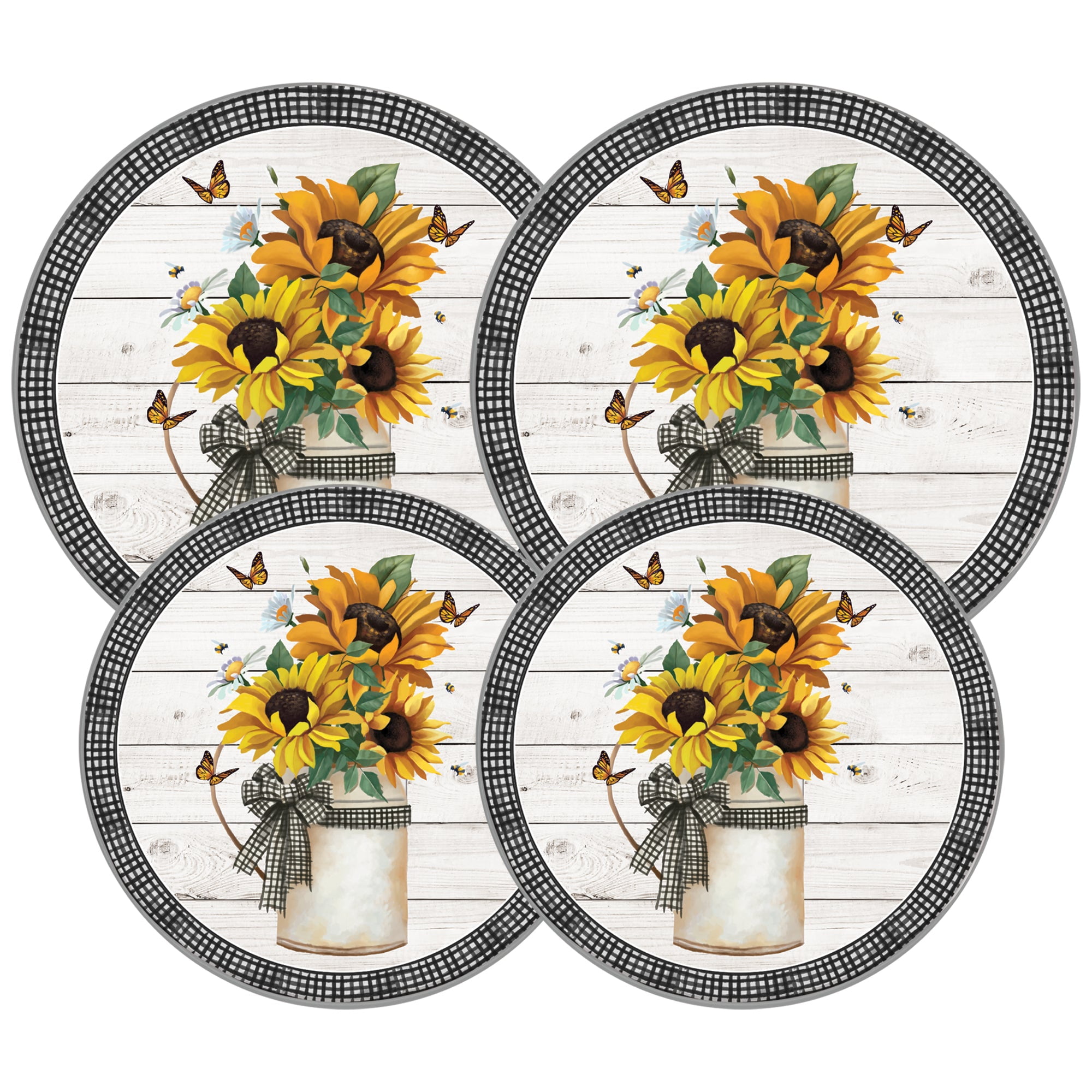 Range Kleen 5136 Garden Harvest copyright Lucca Sheppard Burner Round Steel Burner Covers, Set of 4