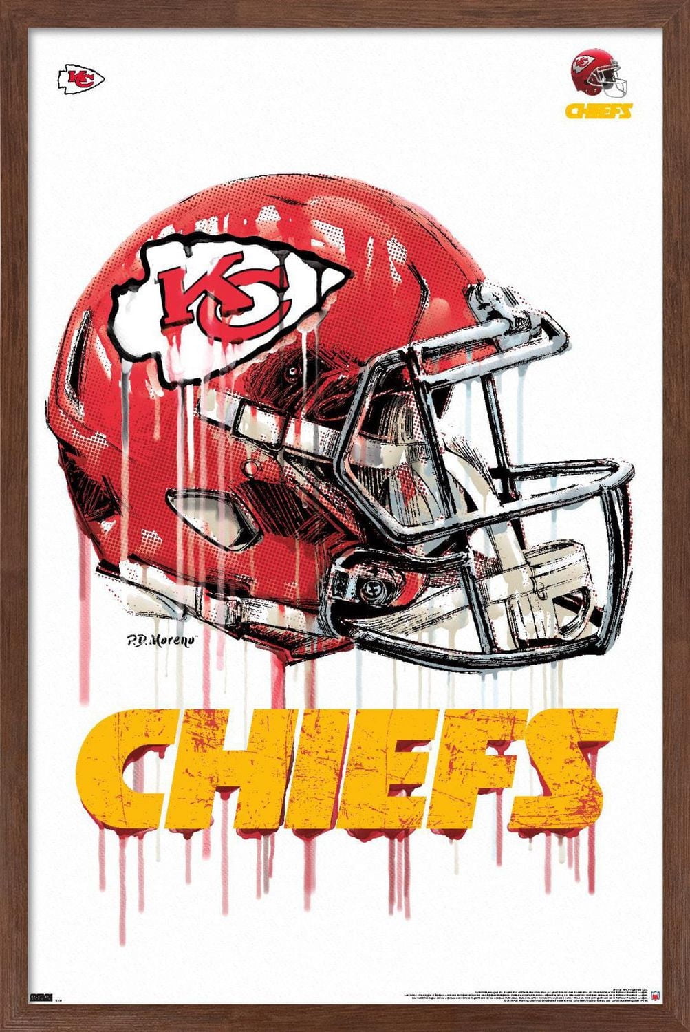 NFL Kansas City Chiefs - Drip Helmet 20 Wall Poster