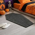 thumbnail image 5 of PSVFUJZ Coffin Shaped Halloween Bathroom Rug, 19.6x31.4 Inch Gothic Decor Bath Mat, Non-Slip Absorbent Microfiber Toilet Rug, Spooky Washroom Floor Carpet, Machine Washable, 5 of 6