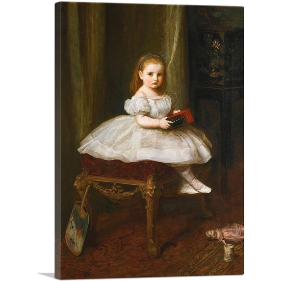 ARTCANVAS Portrait Of Miss Davison 1866 Canvas Art Print by John Everett Millais - Size: 18" x 12" (0.75" Deep)