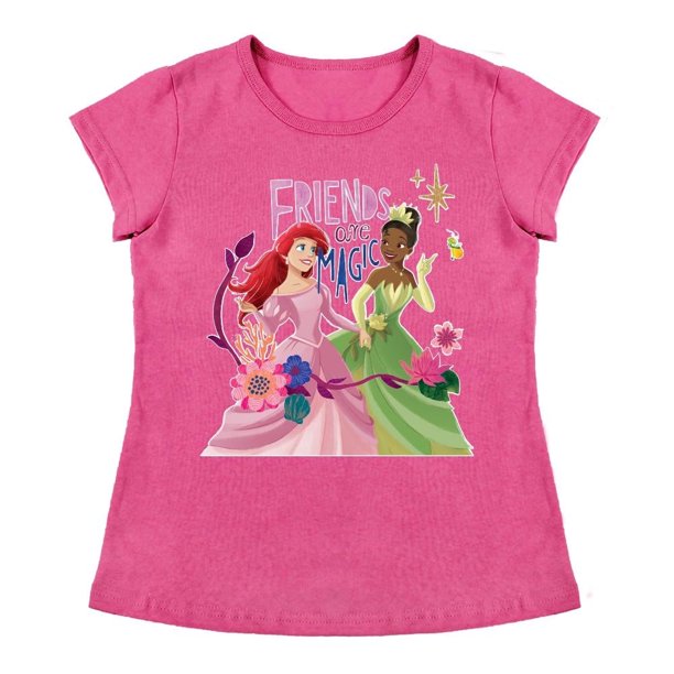 Playera Para Niña Disney Princesas Cuello Redondo Manga Corta Talla 6 Rosa