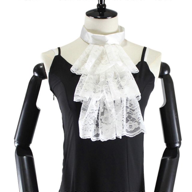 Collar Shawl Renaissance Ruffled Shawl Lace Jabot Collar Medieval Cosplay Drama Play Decorative Shirt Dress Collar