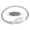 thumbnail image 1 of MedicEngraved Stainless Steel Custom Medical Alert Bracelet - 5mm Curb Link, 1 of 7