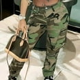 thumbnail image 3 of ICCAZX Streetwear High-Waisted Cargo Wide-Leg Jeans, Women's Plus,Stretchy Camo Pants, 3 of 6