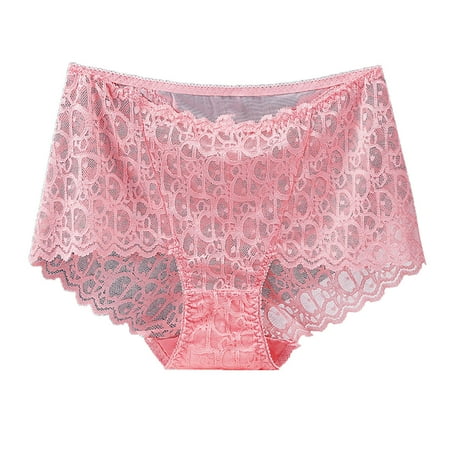 Bigersell Cute Underwear Clearance Womens Panties Cotton Cheeky Panty Style P-1674 Nylon Brief Panties Lace Thongs Briefs Mid Waist Women Cheeky Panties Pink XXL