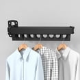 thumbnail image 4 of Practical Hook, Furenl Clothes Drying Rack Foldable Labor-Saving Clothes Drying Rack Black Rack Clothes Wall-Mounted Telescopic (Three Folds), 1*Folding Clothes Drying Rack, 4 of 4