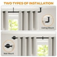 thumbnail image 3 of Curtain Rods for 66"-120" Windows, Industrial Adjustable Wrap-Around Blackout Drapery Rod, Wall/Ceiling Mount, Black (1 Pack), 3 of 9