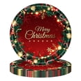thumbnail image 2 of Kmbangi Green Christmas Party Decoration, Paper Plates Tissue Paper Tablecloth Disposable Tableware Set, 2 of 9