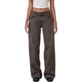 thumbnail image 1 of Pantalones vaqueros de pierna ancha for mujer, de talle bajo, holgados, pierna recta, pantalones de mezclilla for novio, pantalones vaqueros sueltos casuales, estilo niña Y2K, 1 of 4