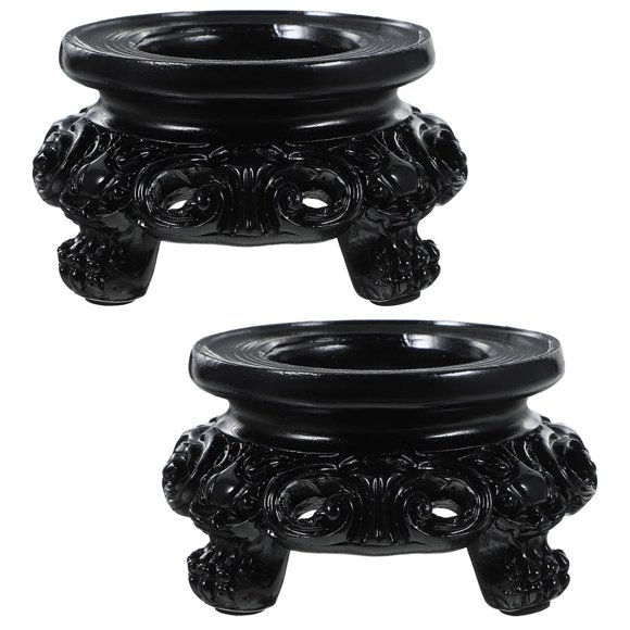 AURARMLET 2Ud Pequeños Soportes De Resina Negros Para Bola De Cristal Con Base Hueca Para